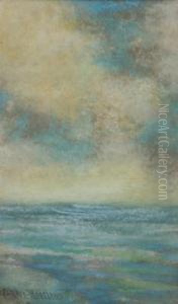 Seascape With Cloudy Sky Oil Painting by Harry Herman Roseland