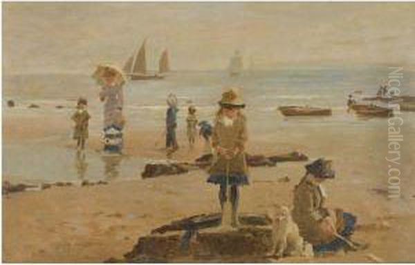 By The Seaside Oil Painting by Alexander M. Rossi