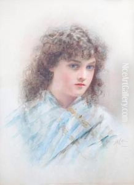 Italian Peasant Girl Oil Painting by Alexander M. Rossi