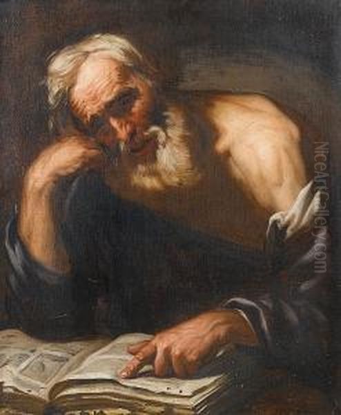 A Philosopher Oil Painting by Nunzio Rossi