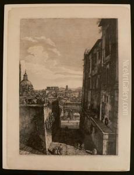 Veduta Del Clivo Capitolino Oil Painting by Luigi Rossini