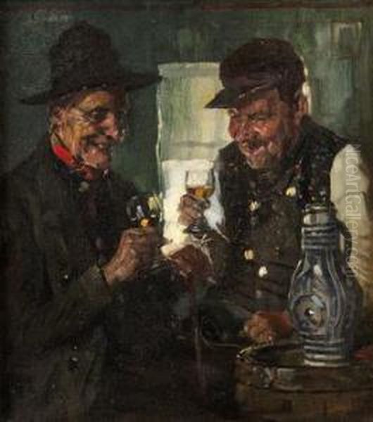 Pripijajuci Si Oil Painting by Herman Rossler