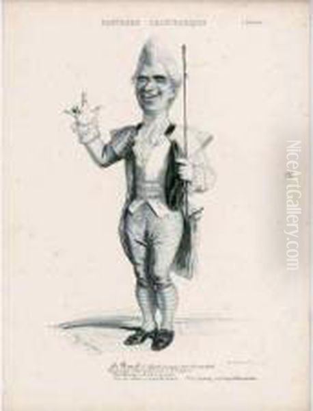 Le Pantheon Charivarique 1841-1842 Oil Painting by Benjamin Roubaud