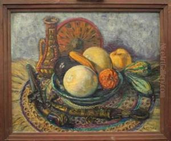 Nature-morte Cloisonniste Oil Painting by Joseph-Victor Roux-Champion