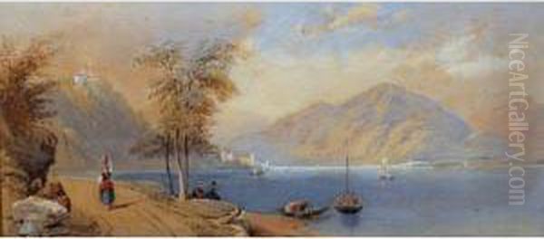 Scorcio Del LagoDi Como Oil Painting by Thomas Charles Leeson Rowbotham