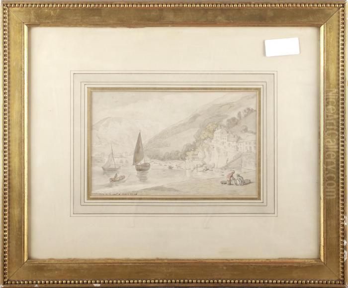 Lynmouth On The Coast Of North Devon Oil Painting by Thomas Rowlandson