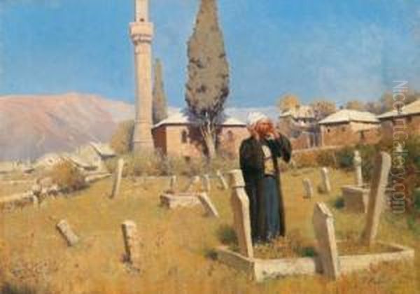 Beim Gebet Oil Painting by Franz Leo Ruben