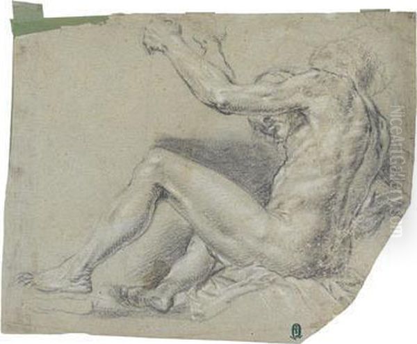 Umkreis/circle Studie Eines Sitzenden Oil Painting by (studio of) Rubens, Peter Paul