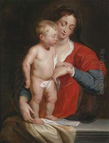 The Virgin And Child Oil Painting by (studio of) Rubens, Peter Paul