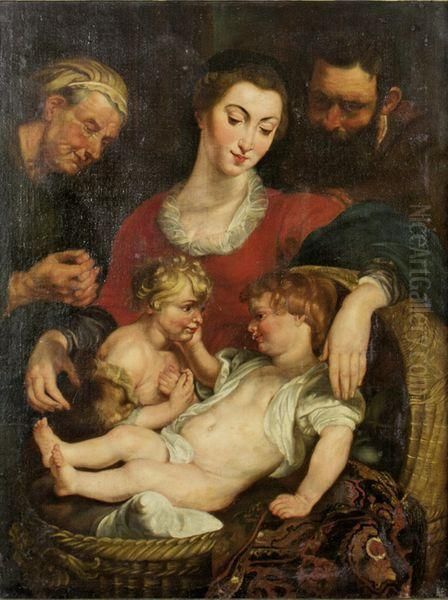 Presentation De L'enfant Jesus Et Saint Jean-baptiste Oil Painting by (studio of) Rubens, Peter Paul