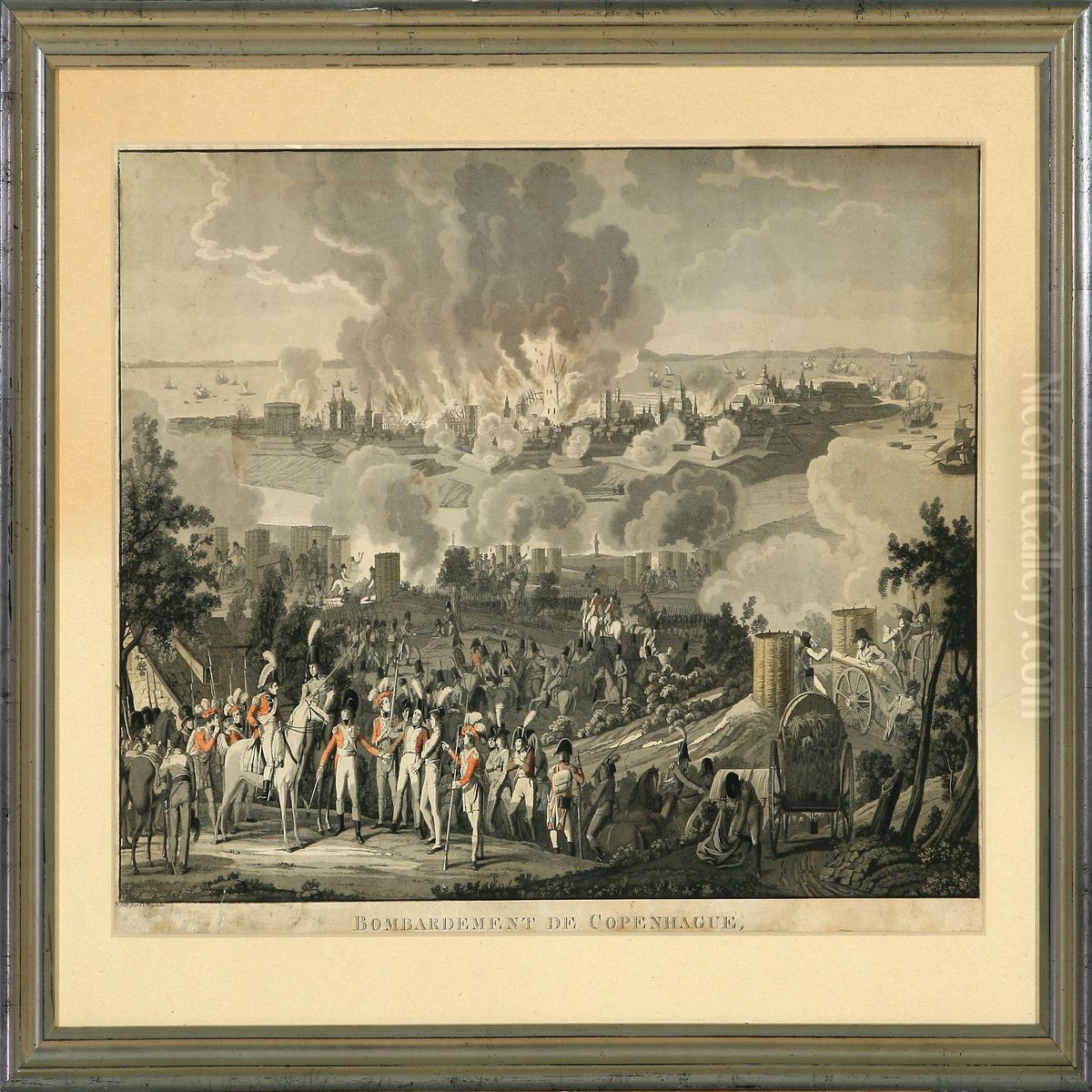 Bombardement De Copenhague Oil Painting by Johann Lorenz Rugendas