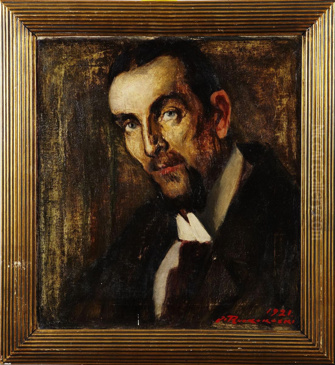 Mansportratt Oil Painting by Jalmari Ruokokoski