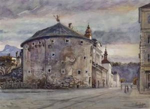 Der Hexenturm In Salzburg Oil Painting by Michael Ruppe