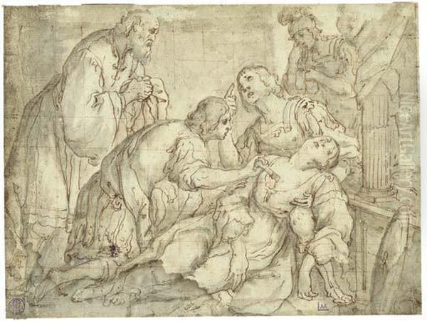 The Death Of Lucretia Oil Painting by Francesco Rustici