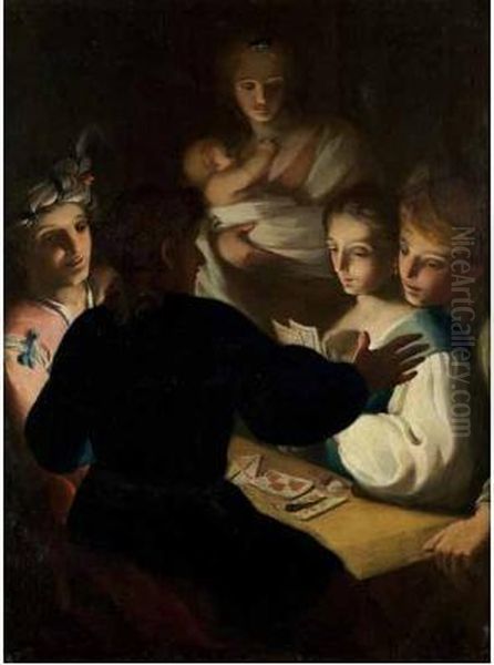 A) La Partita A Carte B) Il Gioco Dell'oca Oil Painting by Clemente Ruta