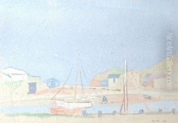 West Bay Oil Painting by Albert Rutherston