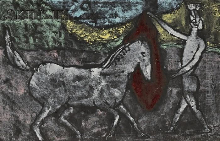 Boy And Colt Oil Painting by Anne Ryan