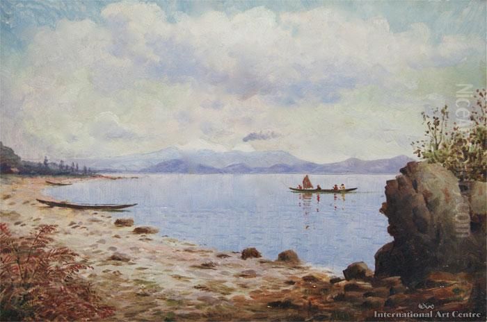Lake Taupo Oil Painting by Thomas Ryan