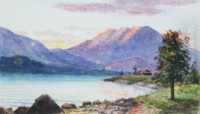 Sunset, Lake Te Anau Oil Painting by Thomas Ryan