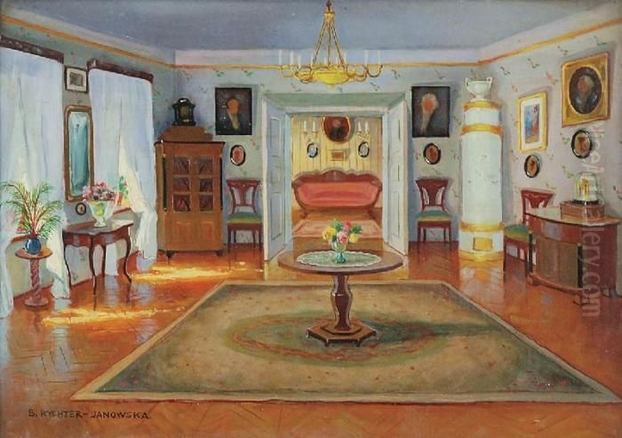Wnetrze Saloniku Oil Painting by Bronislawa Rychter-Janowska