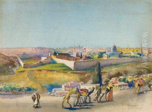 Jerusalem Oil Painting by Anna Rychter-May