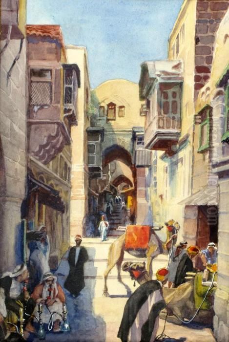 Figures In Jerusalem Oil Painting by Anna Rychter-May