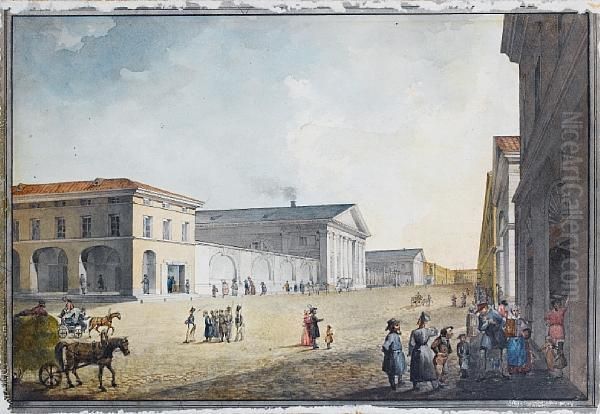 A View Of Sadovaya Ulitsa, St Petersburg Oil Painting by Karl Friedrich Sabat Samuel