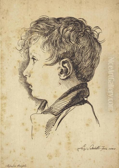 Portrait D'alessandro Ricasoli Oil Painting by Luigi Sabatelli