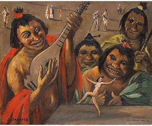 Carmencita En La Tierra Perdida Oil Painting by Daniel Sabater Y Salabert