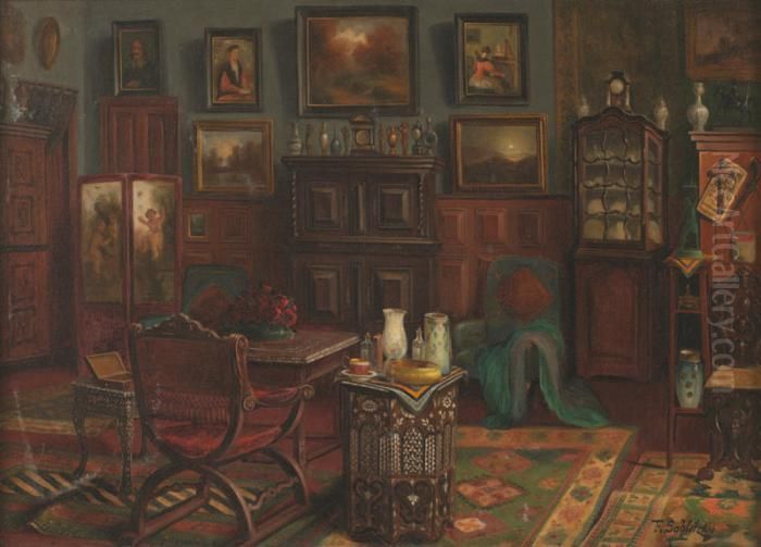 Vue D'un Interieur Oil Painting by Franz Sablitzky