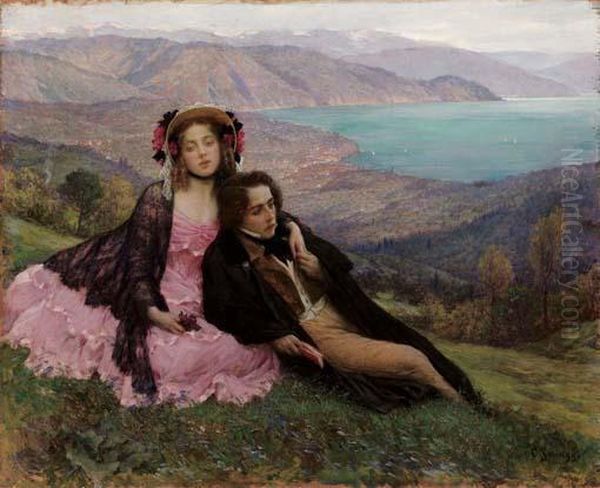 Anime Solitarie Oil Painting by Cesare Saccaggi