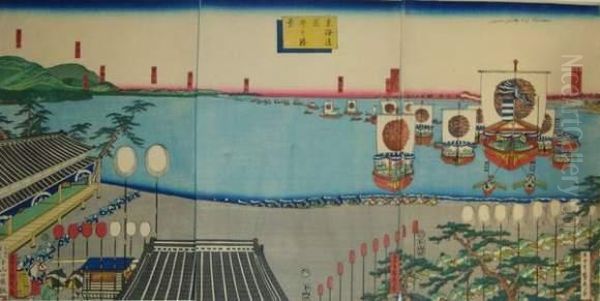 Tokaido Arai Shokei Oil Painting by Utagawa Sadahide