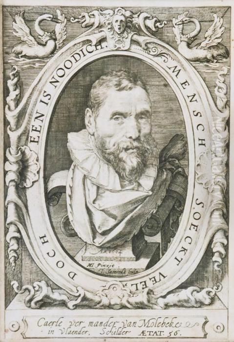 Portret Carela Van Mandera W Wieku 56lat Oil Painting by Jan Pietersz. Saenredam