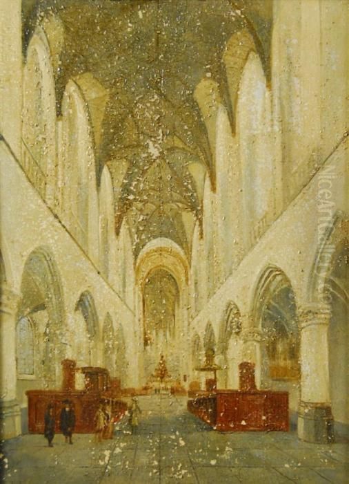 Interior Of A Cathedral Oil Painting by Pieter Jansz Saenredam