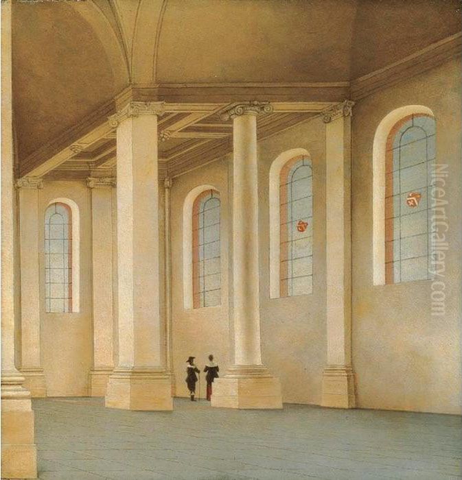 Haarlem, The Interior Of The Nieuwe Kerk, Seen From The South West Oil Painting by Pieter Jansz Saenredam