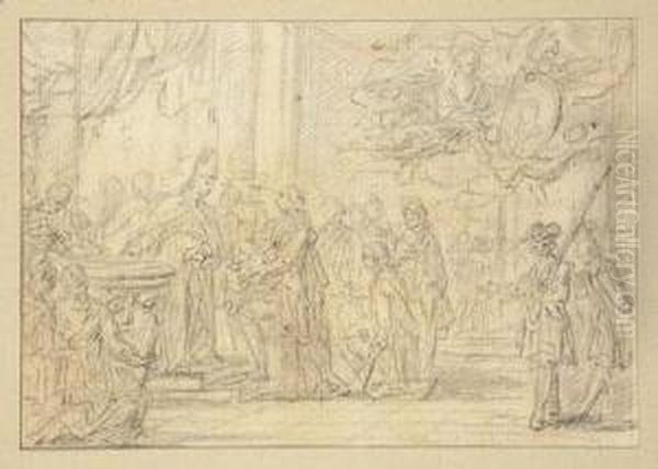 Alegoria Del Bautizo Del Infante Carlos Clemente Oil Painting by Mariano Salvador Maella