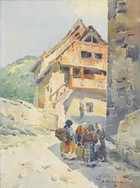 Zwei Bauernszenen. Gegenstucke. Oil Painting by Arcangelo Salvarani