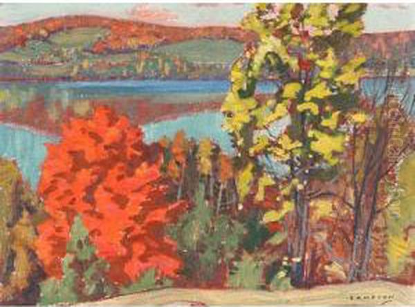 Maple Lake Oil Painting by Joseph Ernest Sampson