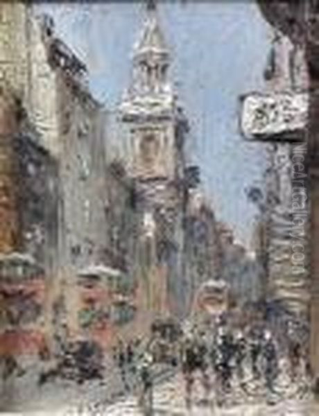 A View In The Strand, London Oil Painting by Pierot San Salvadore