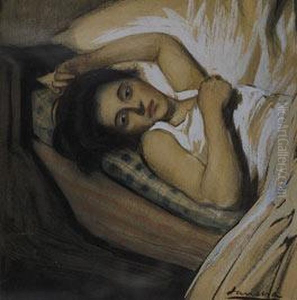 Mujer Recostada, C. 1930 Oil Painting by Francisco Sancha y Lengo