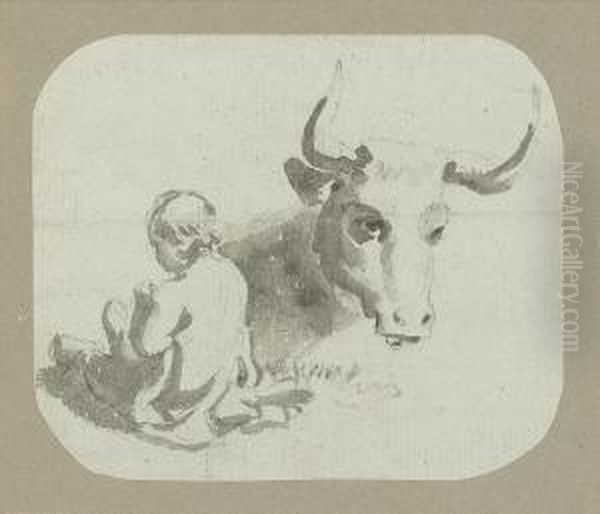 Twelve Figure Studies Of Children And Animals Oil Painting by Paul Sandby