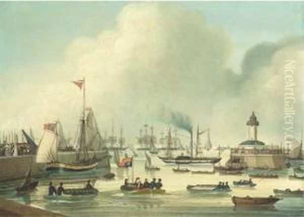 King George Iv Leaving Ramsgate For His Visit To Hanover, 25 September Oil Painting by Jan Sanders