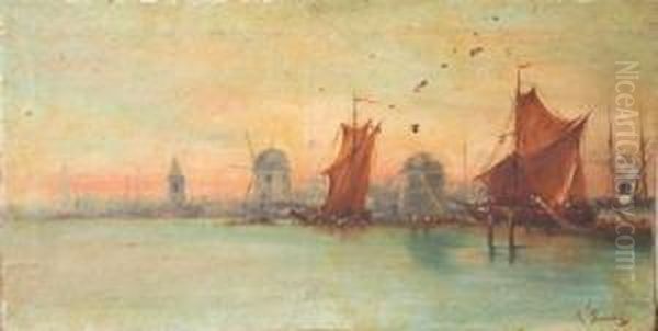 Laguna Veneta Oil Painting by Alberto Sandri