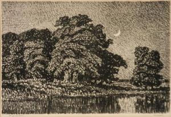 Twilight Oil Painting by Sven Birger Sandzen