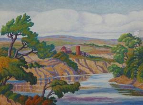 Kansas Farm Oil Painting by Sven Birger Sandzen