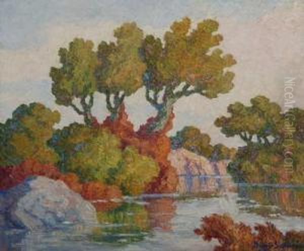Kansas Landscape (smoky Hill River) Oil Painting by Sven Birger Sandzen