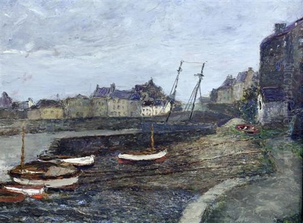 Port St Mary Harbour Oil Painting by Pietro Sansalvadore