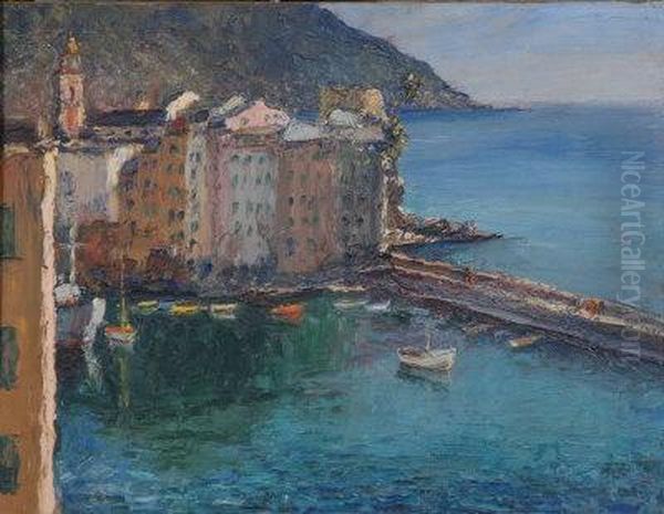 Camogli, Near Porto. Oil Painting by Pietro Sansalvadore