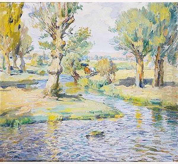 Paisaje Oil Painting by Marceliano Santa Maria Sedano