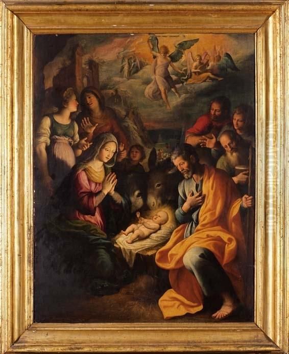 Adorazione Dei Pastori Oil Painting by Fabrizio Santafede